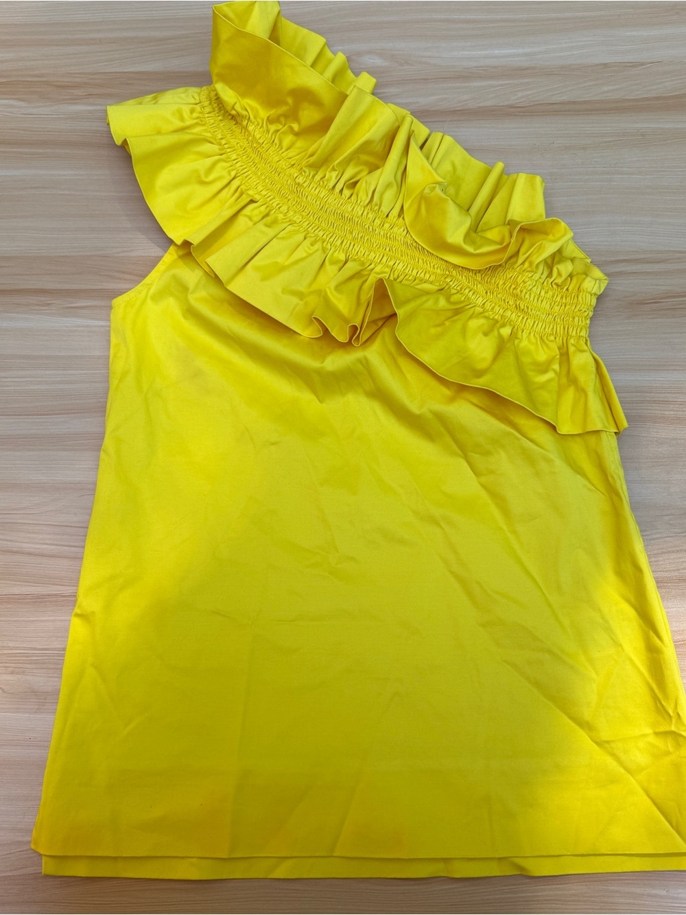 Ted Baker Bright Yellow One-Shoulder Ruffle Top Women’s Size 1